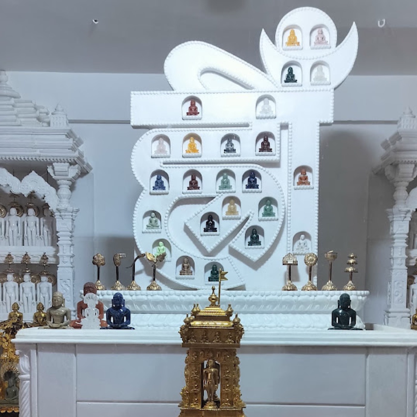 Interior view of the temple and its shrines